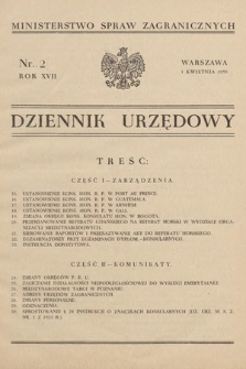 Dziennik Urzędowy. Ministerstwo Spraw Zagranicznych. 1935, nr 2