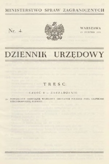 Dziennik Urzędowy. Ministerstwo Spraw Zagranicznych. 1935, nr 4