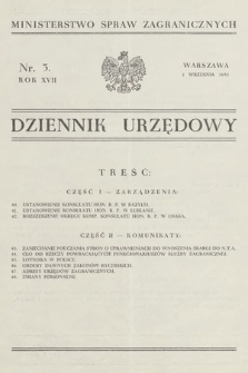 Dziennik Urzędowy. Ministerstwo Spraw Zagranicznych. 1935, nr 5