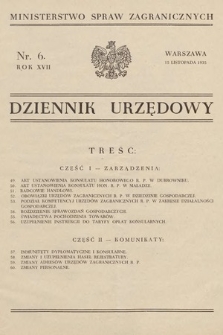 Dziennik Urzędowy. Ministerstwo Spraw Zagranicznych. 1935, nr 6