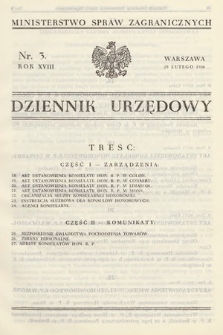 Dziennik Urzędowy. Ministerstwo Spraw Zagranicznych. 1936, nr 3