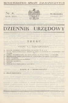 Dziennik Urzędowy. Ministerstwo Spraw Zagranicznych. 1936, nr 4