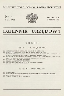 Dziennik Urzędowy. Ministerstwo Spraw Zagranicznych. 1936, nr 9