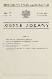 Dziennik Urzędowy. Ministerstwo Spraw Zagranicznych. 1932, nr 2