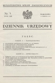 Dziennik Urzędowy. Ministerstwo Spraw Zagranicznych. 1937, nr 3