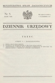 Dziennik Urzędowy. Ministerstwo Spraw Zagranicznych. 1937, nr 5