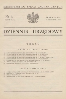 Dziennik Urzędowy. Ministerstwo Spraw Zagranicznych. 1937, nr 6