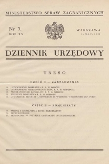 Dziennik Urzędowy. Ministerstwo Spraw Zagranicznych. 1938, nr 3