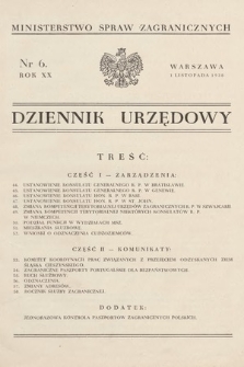 Dziennik Urzędowy. Ministerstwo Spraw Zagranicznych. 1938, nr 6