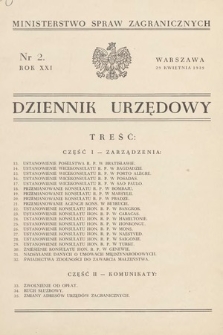 Dziennik Urzędowy. Ministerstwo Spraw Zagranicznych. 1939, nr 2