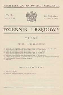 Dziennik Urzędowy. Ministerstwo Spraw Zagranicznych. 1939, nr 3