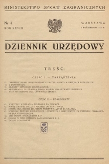 Dziennik Urzędowy. Ministerstwo Spraw Zagranicznych. 1946, nr 4