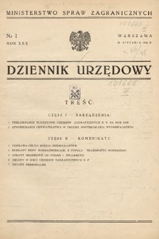 Dziennik Urzędowy. Ministerstwo Spraw Zagranicznych. 1948, nr 1