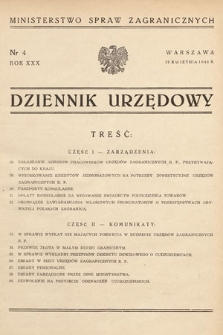 Dziennik Urzędowy. Ministerstwo Spraw Zagranicznych. 1948, nr 4