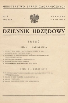 Dziennik Urzędowy. Ministerstwo Spraw Zagranicznych. 1948, nr 5