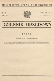 Dziennik Urzędowy. Ministerstwo Spraw Zagranicznych. 1948, nr 6