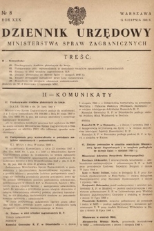 Dziennik Urzędowy Ministerstwa Spraw Zagranicznych. 1948, nr 8