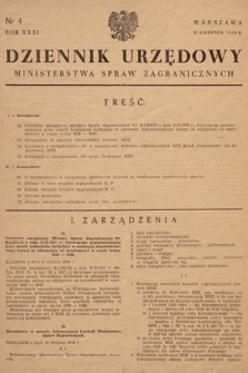 Dziennik Urzędowy Ministerstwa Spraw Zagranicznych. 1949, nr 4