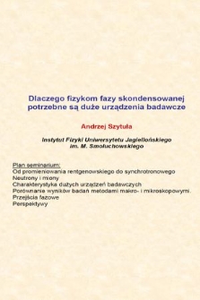 Dlaczego fizykom fazy skondensowanej potrzebne są duże urządzenia badawcze