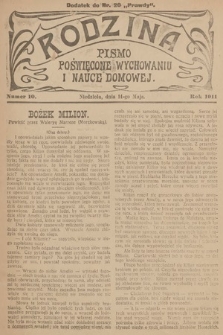 Rodzina : pismo poświęcone wychowaniu i nauce domowej. 1911, nr 10