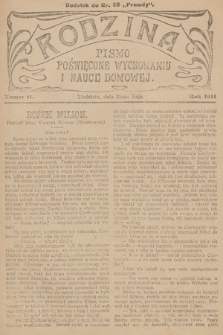 Rodzina : pismo poświęcone wychowaniu i nauce domowej. 1911, nr 11