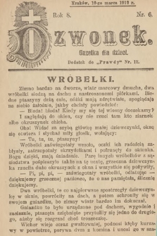 Dzwonek : gazetka dla dzieci. 1912, nr 6