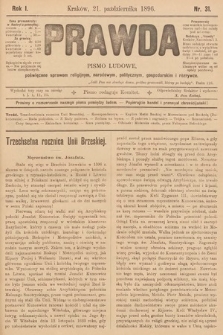 Prawda : pismo ludowe poświęcone sprawom religijnym, narodowym, politycznym, gospodarskim i rozrywce. 1896, nr 31