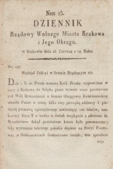 Dziennik Rządowy Wolnego Miasta Krakowa i Jego Okręgu. 1819, nr 23