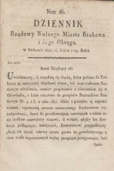 Dziennik Rządowy Wolnego Miasta Krakowa i Jego Okręgu. 1819, nr 26