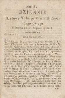 Dziennik Rządowy Wolnego Miasta Krakowa i Jego Okręgu. 1819, nr 31