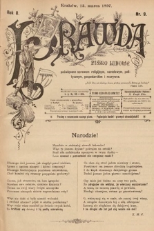 Prawda : pismo ludowe poświęcone sprawom religijnym, narodowym, politycznym, gospodarskim i rozrywce. 1897, nr 9