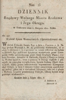 Dziennik Rządowy Wolnego Miasta Krakowa i Jego Okręgu. 1821, nr 23