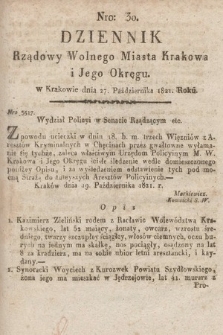 Dziennik Rządowy Wolnego Miasta Krakowa i Jego Okręgu. 1821, nr 30