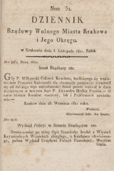 Dziennik Rządowy Wolnego Miasta Krakowa i Jego Okręgu. 1821, nr 31