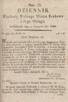 Dziennik Rządowy Wolnego Miasta Krakowa i Jego Okręgu. 1821, nr 33
