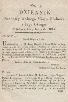 Dziennik Rządowy Wolnego Miasta Krakowa i Jego Okręgu. 1822, nr 4