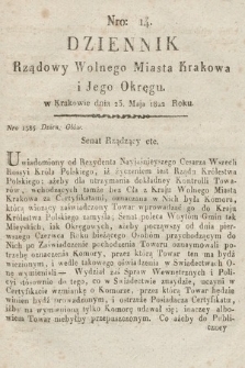 Dziennik Rządowy Wolnego Miasta Krakowa i Jego Okręgu. 1822, nr 14