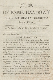 Dziennik Rządowy Wolnego Miasta Krakowa i Jego Okręgu. 1822, nr 32