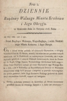 Dziennik Rządowy Wolnego Miasta Krakowa i Jego Okręgu. 1816, nr 2