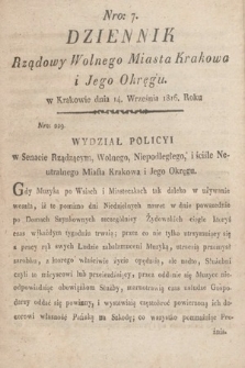 Dziennik Rządowy Wolnego Miasta Krakowa i Jego Okręgu. 1816, nr 7