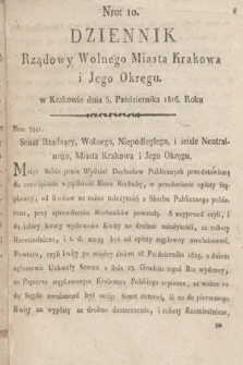Dziennik Rządowy Wolnego Miasta Krakowa i Jego Okręgu. 1816, nr 10