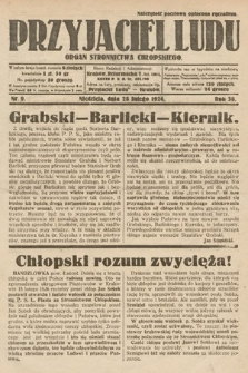 Przyjaciel Ludu : organ Stronnictwa Chłopskiego. 1926, nr 9