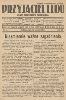 Przyjaciel Ludu : organ Stronnictwa Chłopskiego. 1926, nr 26
