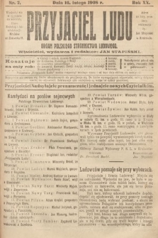 Przyjaciel Ludu : organ Polskiego Stronnictwa Ludowego. 1908, nr 7