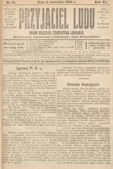 Przyjaciel Ludu : organ Polskiego Stronnictwa Ludowego. 1908, nr 14