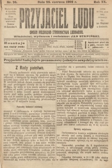 Przyjaciel Ludu : organ Polskiego Stronnictwa Ludowego. 1908, nr 26