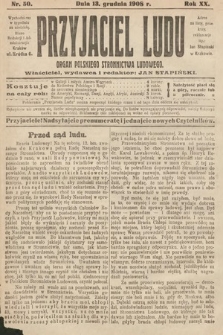 Przyjaciel Ludu : organ Polskiego Stronnictwa Ludowego. 1908, nr 50