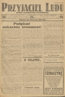 Przyjaciel Ludu : organ Stronnictwa Chłopskiego. 1926, nr 30