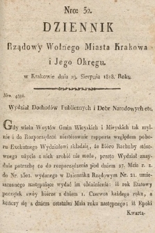 Dziennik Rządowy Wolnego Miasta Krakowa i Jego Okręgu. 1818, nr 32