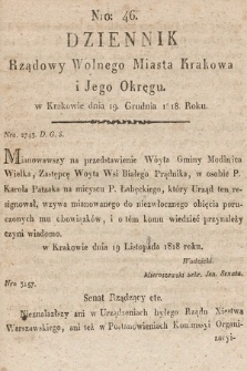 Dziennik Rządowy Wolnego Miasta Krakowa i Jego Okręgu. 1818, nr 46